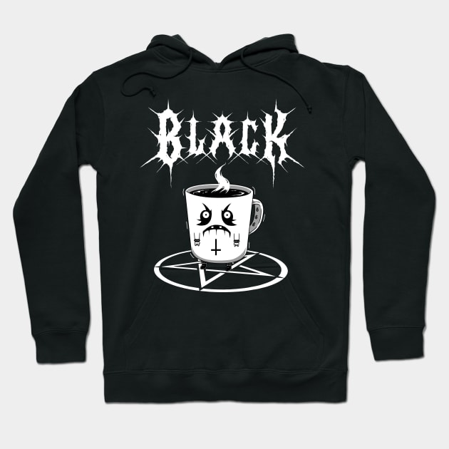 Black Metal Coffee Hoodie by pigboom